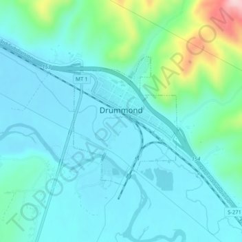 Drummond topographic map, elevation, terrain