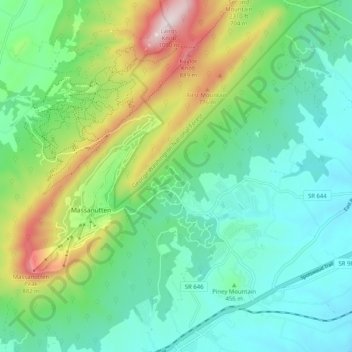 Massanutten topographic map, elevation, terrain
