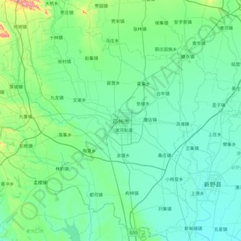 Dengzhou City topographic map, elevation, terrain