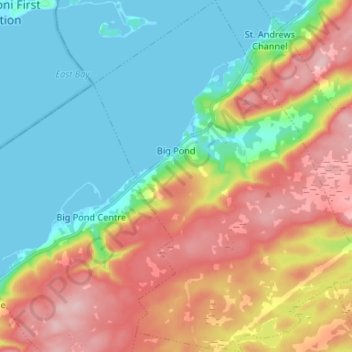 Big Pond topographic map, elevation, terrain