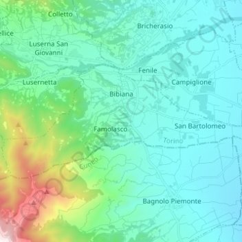 Bibiana topographic map, elevation, terrain