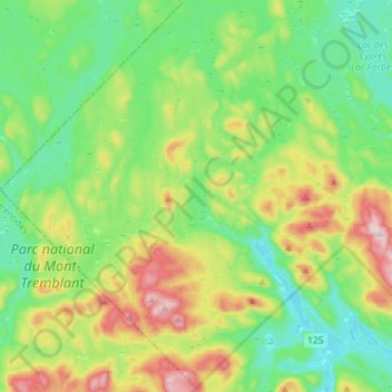 Lac-des-Dix-Milles topographic map, elevation, terrain