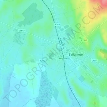 Carrownanty topographic map, elevation, terrain