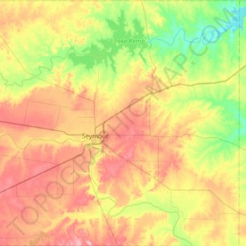 Baylor County topographic map, elevation, terrain