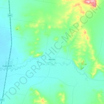 Morven topographic map, elevation, terrain