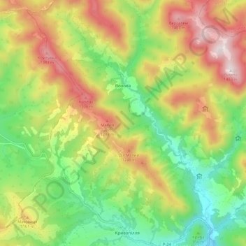 Volova topographic map, elevation, terrain