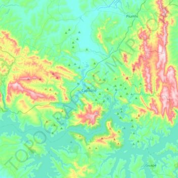 Capitólio topographic map, elevation, terrain