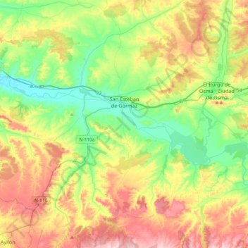 San Esteban de Gormaz topographic map, elevation, terrain