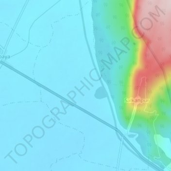 Salkanpur topographic map, elevation, terrain