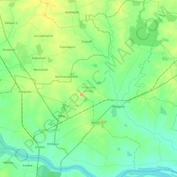 Maganoor mandal topographic map, elevation, terrain