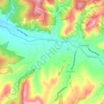 Dusyno topographic map, elevation, terrain