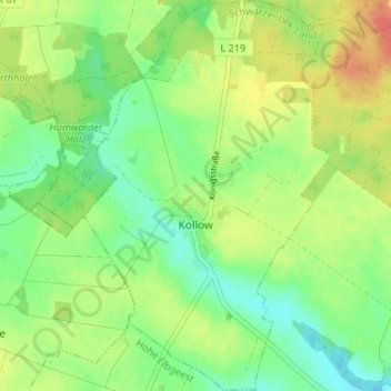 Kollow topographic map, elevation, terrain