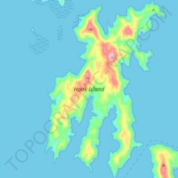 Hook Island topographic map, elevation, terrain