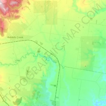 Clarkefield topographic map, elevation, terrain