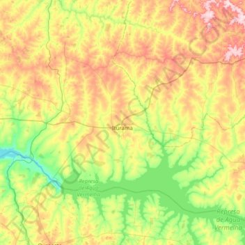 Iturama topographic map, elevation, terrain