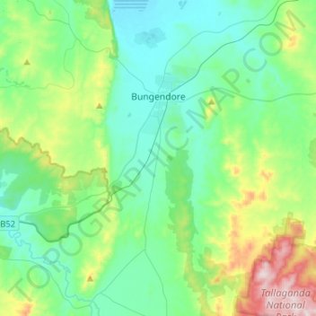 Bungendore topographic map, elevation, terrain