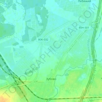 Зубово topographic map, elevation, terrain