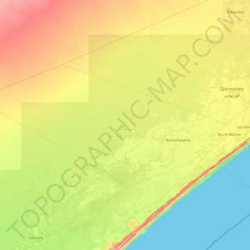 Kurtunwarey District topographic map, elevation, terrain