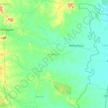 Maheshpur topographic map, elevation, terrain