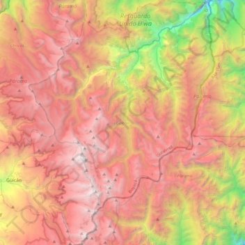Güicán topographic map, elevation, terrain