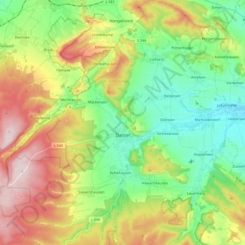 Dassel topographic map, elevation, terrain