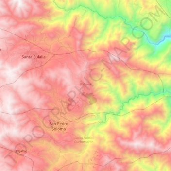 Soloma topographic map, elevation, terrain