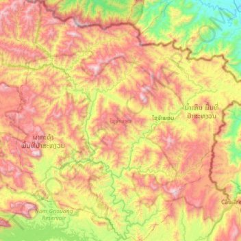 Xaichamphone District topographic map, elevation, terrain