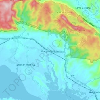 Silangan Malicboy topographic map, elevation, terrain