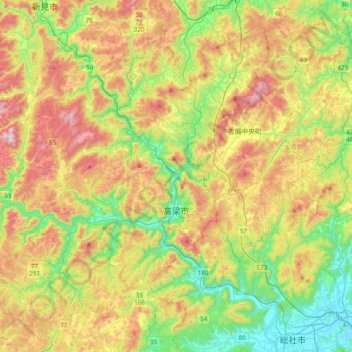 Takahashi topographic map, elevation, terrain