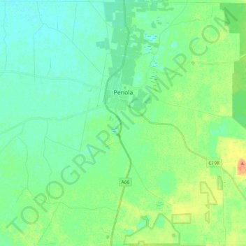 Penola topographic map, elevation, terrain