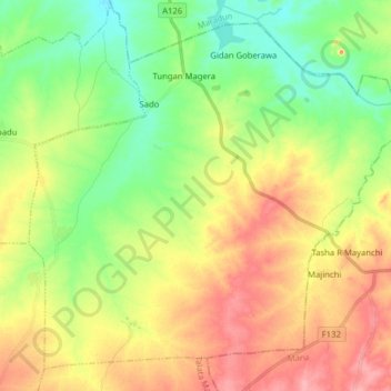 Morai topographic map, elevation, terrain