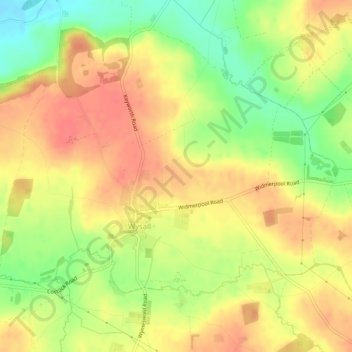 Wysall topographic map, elevation, terrain