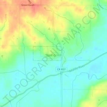 Spring Hill topographic map, elevation, terrain