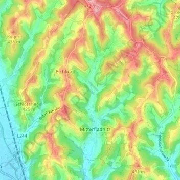 Eichkögl topographic map, elevation, terrain