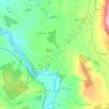 Cumwhitton topographic map, elevation, terrain