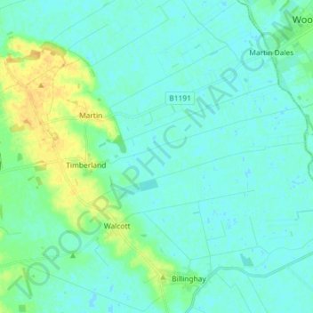 Timberland topographic map, elevation, terrain