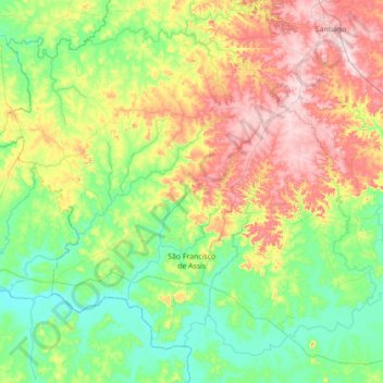 São Francisco de Assis topographic map, elevation, terrain