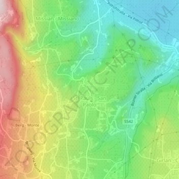 St. Pauls - San Paolo topographic map, elevation, terrain