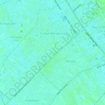 Sungai Bangkong topographic map, elevation, terrain