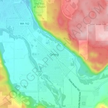 Orting topographic map, elevation, terrain