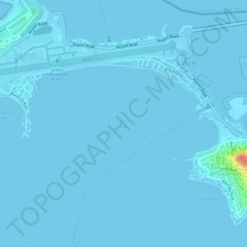 Simpson Bay topographic map, elevation, terrain