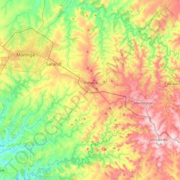 Marialva topographic map, elevation, terrain