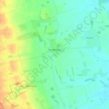 Spridlington CP topographic map, elevation, terrain