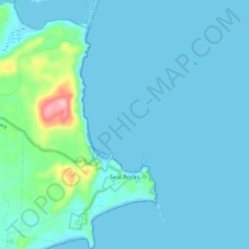 Seal Rocks topographic map, elevation, terrain