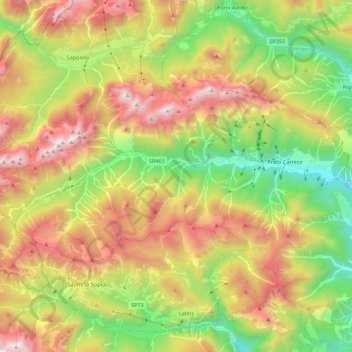 Prato Carnico topographic map, elevation, terrain