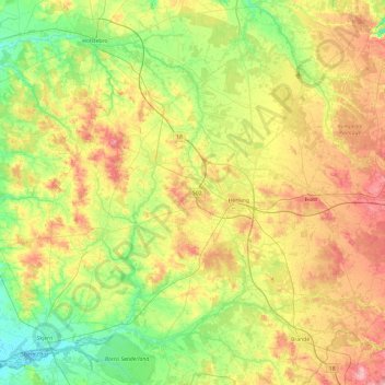 Herning Municipality topographic map, elevation, terrain