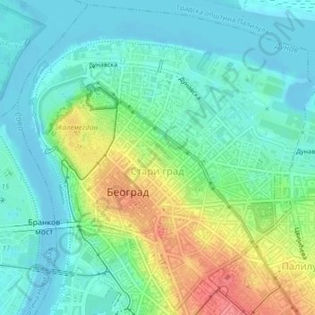 Old Town topographic map, elevation, terrain