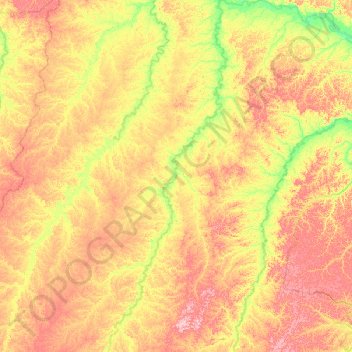 Rio Muaco topographic map, elevation, terrain