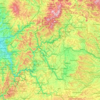 Lower Franconia topographic map, elevation, terrain