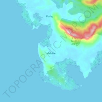 Melville topographic map, elevation, terrain